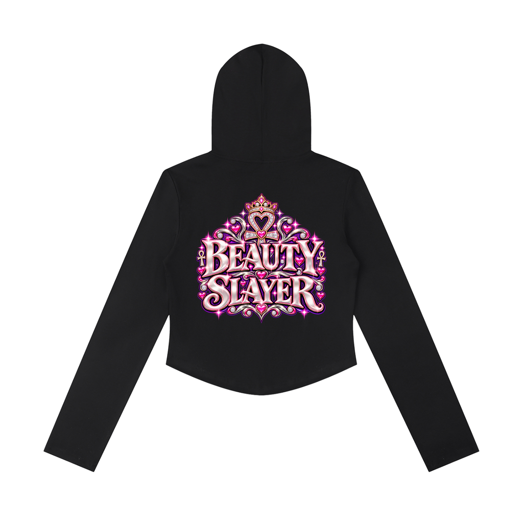 Women's Slim Cropped Full Zip Hoodie
