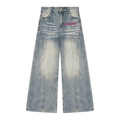 Women’s Vintage Wash Wide Leg Denim Jeans