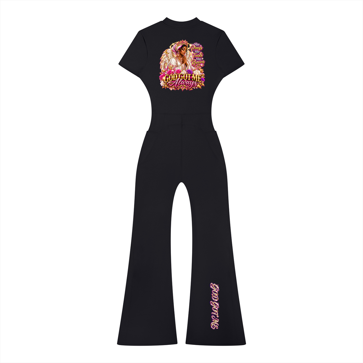 Women’s Tight Flared Leg Quarter-Zip Jumpsuit