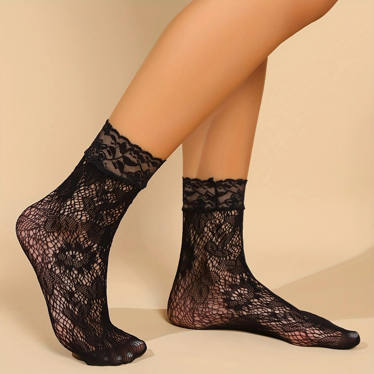 Womens Floral Mesh Ankle Socks Hollow Short Socks