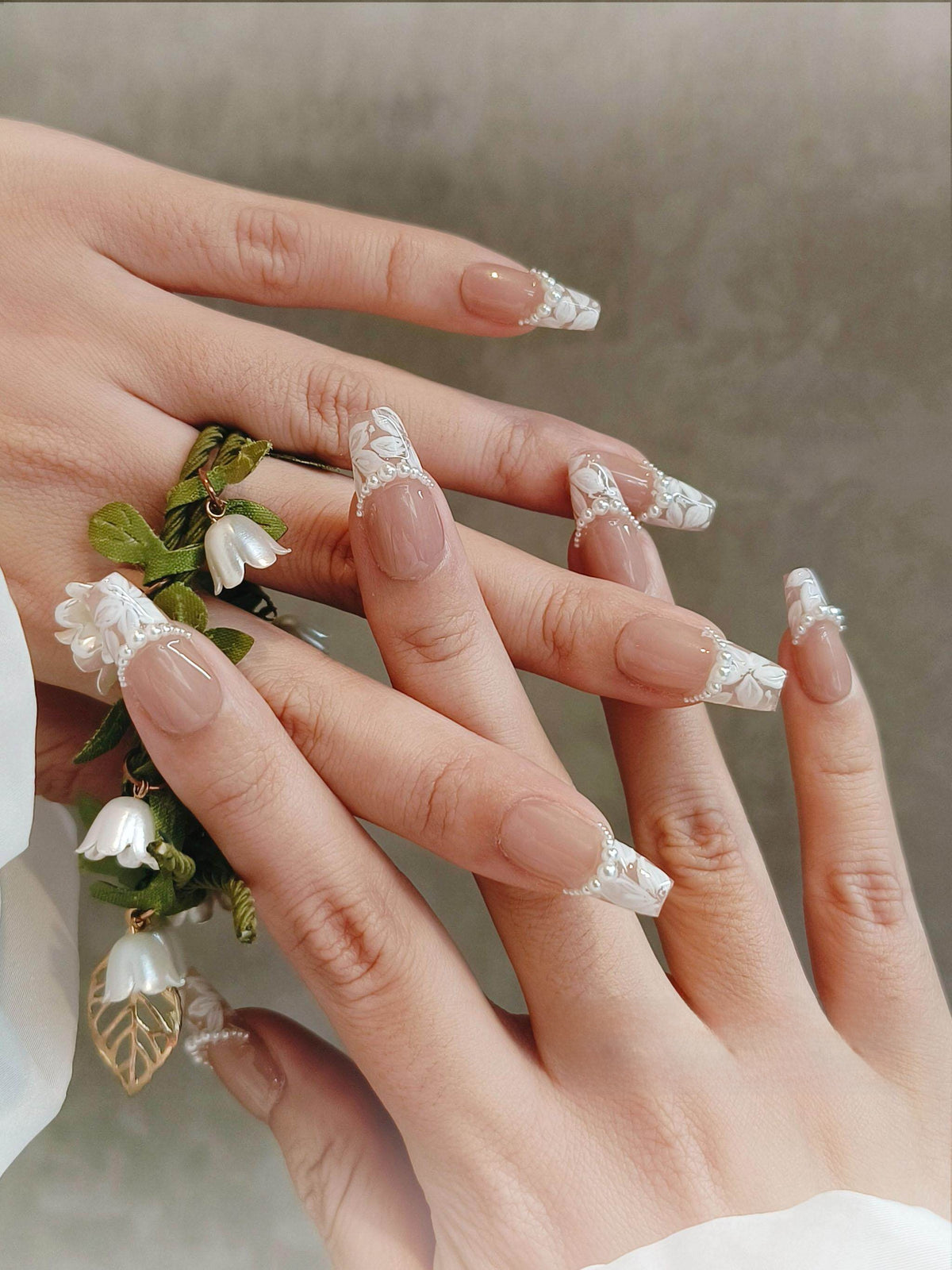 Handmade Pearl French Wearable Nails