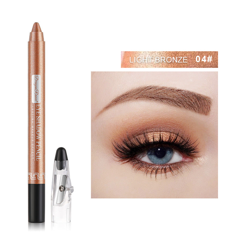 Pearlescent Creamy Eyeshadow Pencil with Built-in Sharpener Long-lasting Shimmer Eye Makeup