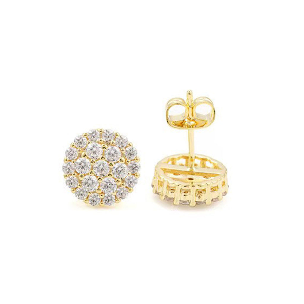 Women's Floral Round Full Diamond Micro-Inlaid Zircon Elegant Earrings