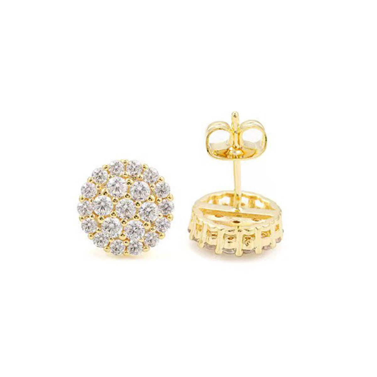 Women's Floral Round Full Diamond Micro-Inlaid Zircon Elegant Earrings