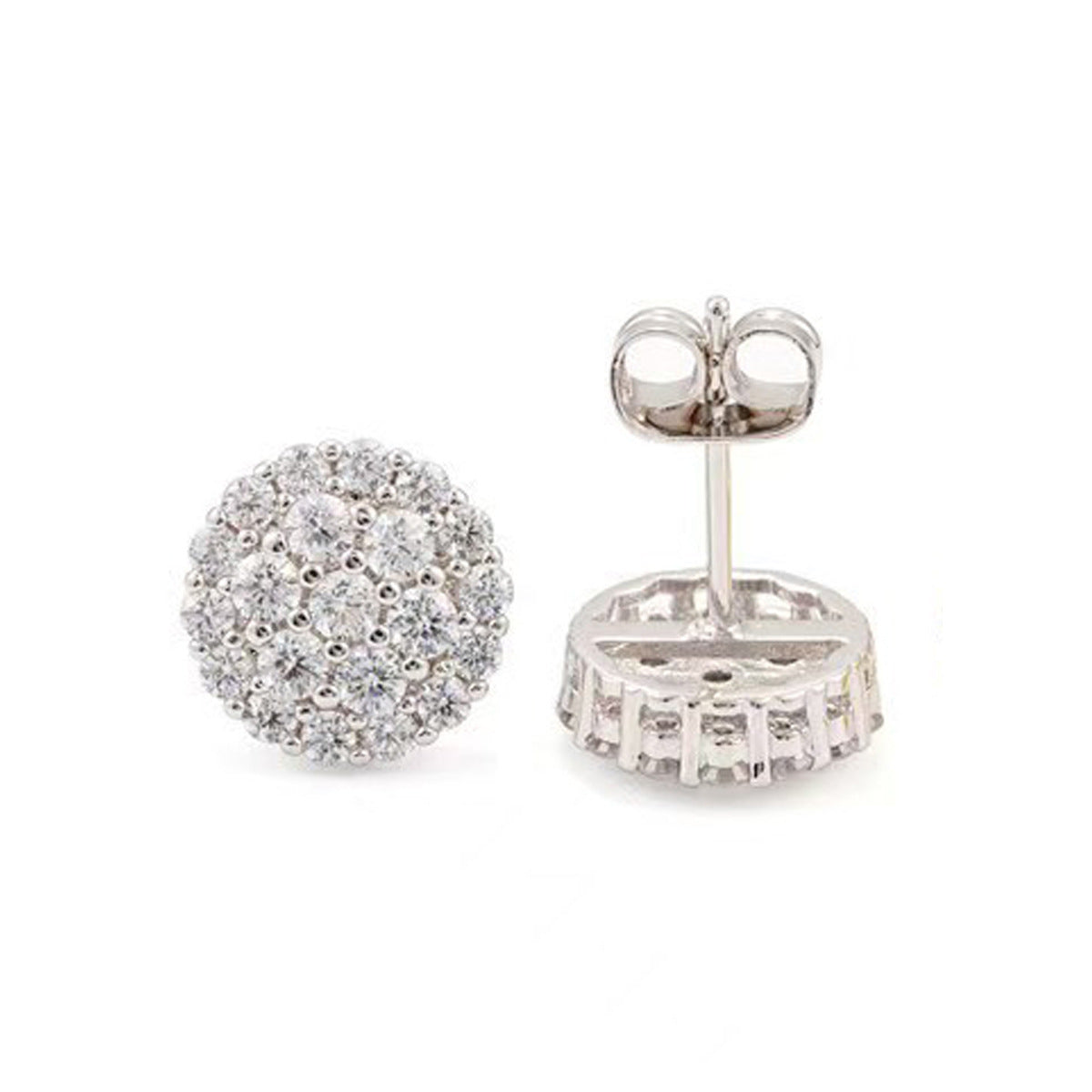 Women's Floral Round Full Diamond Micro-Inlaid Zircon Elegant Earrings