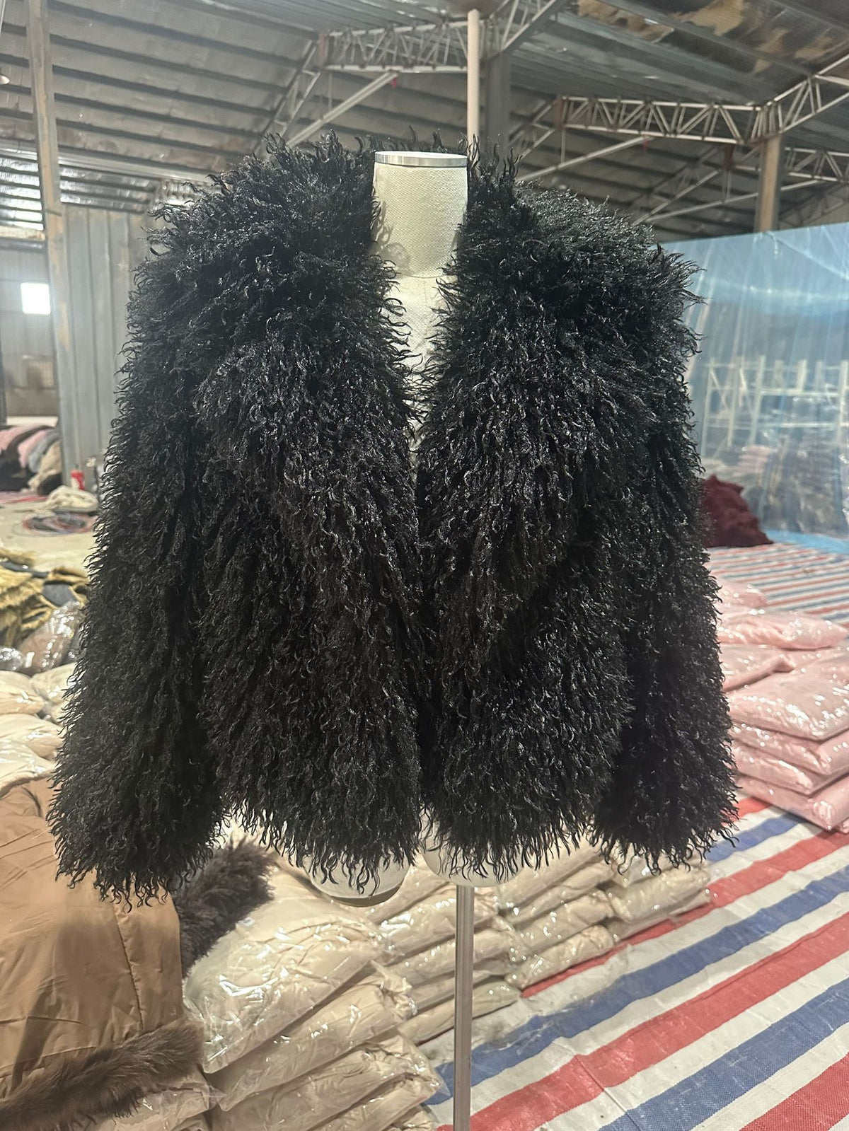 Women's short teddy fur coat