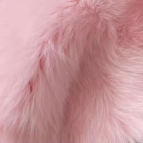 Womens Imitation Fur Jacket Short Warm V-Neck Faux Fur Coat