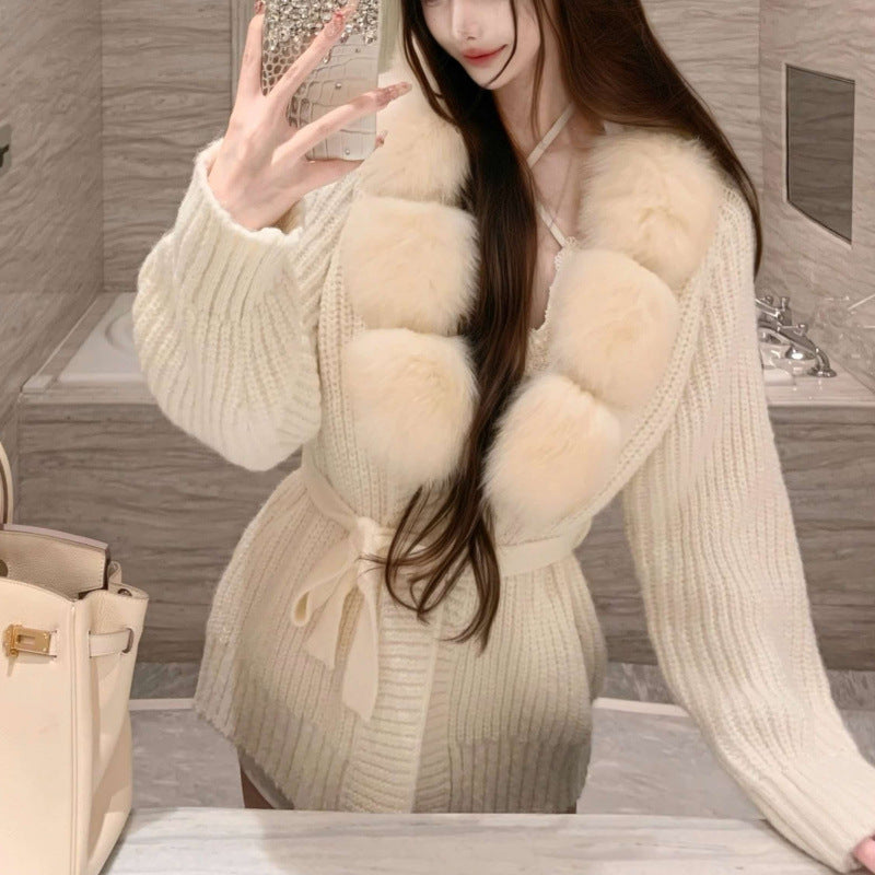 Women's Relaxed-Fit Drawstring Waist Leather Jacket