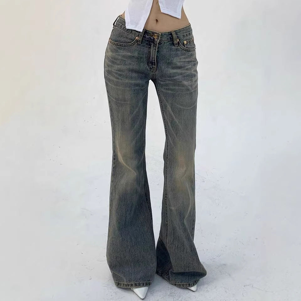 Women's high-waisted flared jeans
