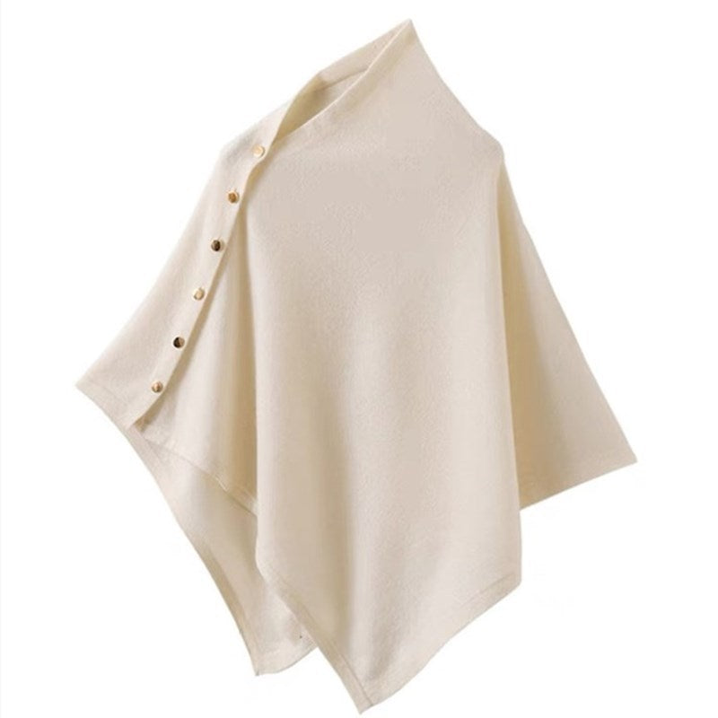 Women's Solid Color Soft Knitted Shawl Cape Scarf