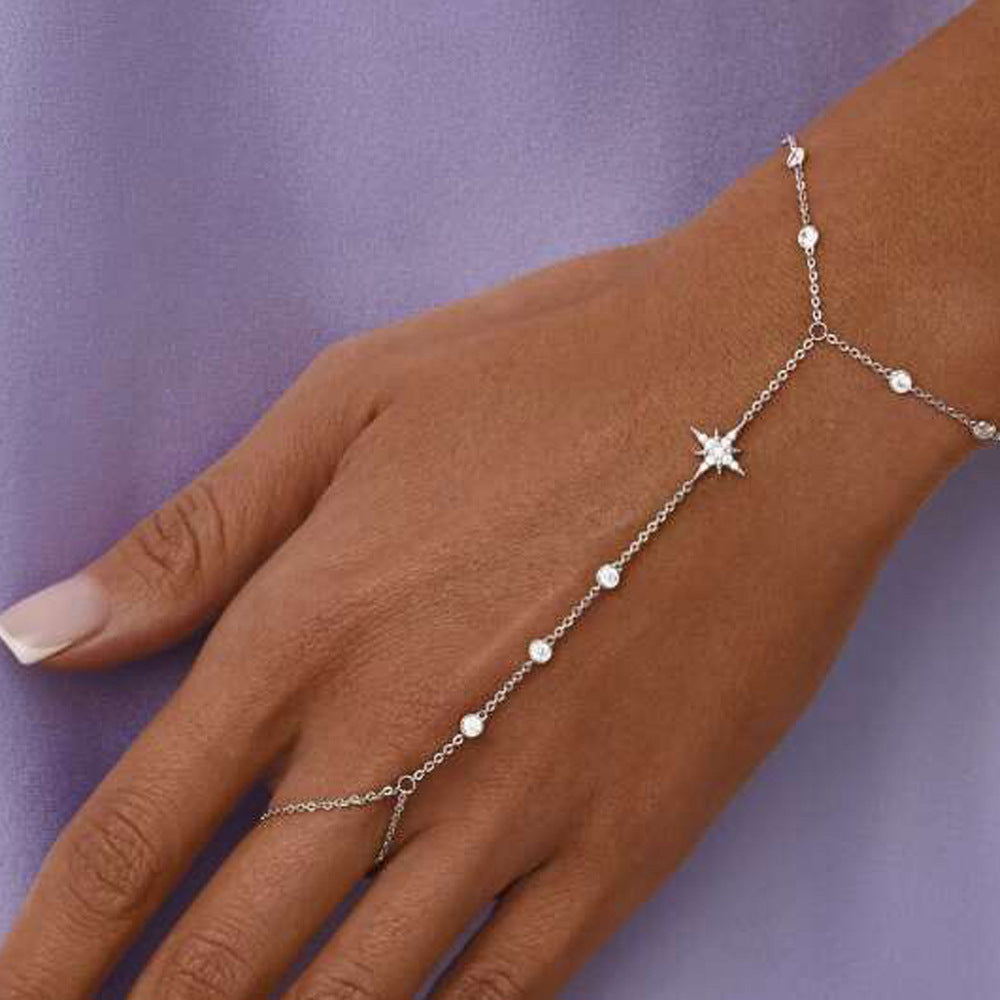 Star Rhinestone Bracelet Simple Electroplated Women Jewelry