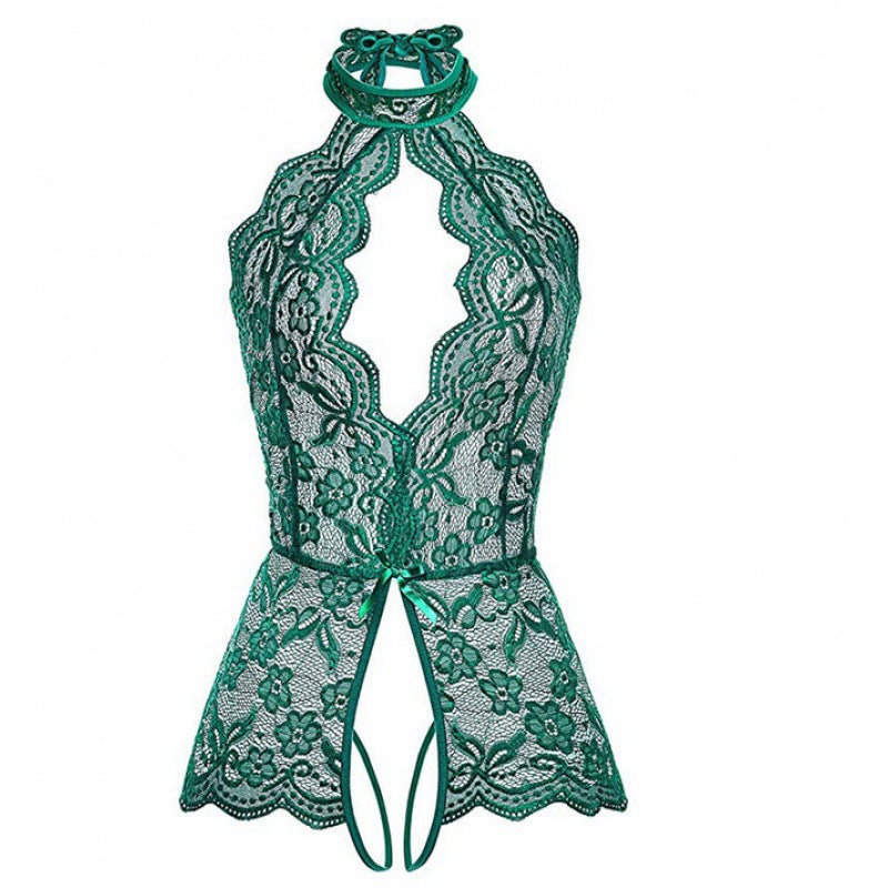 Women Sexy See Through Lace Spandex Bodysuit Cute Lingerie Jumpsuit