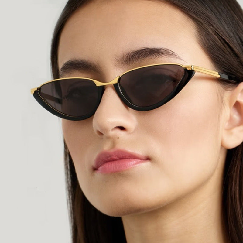 Triangle Cat-Eye Sunglasses for Women Ins Internet Celebrity Street Photography Sunglasses European and American Fashion Trendy Sunglasses High-End