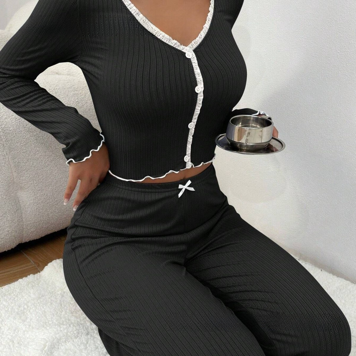 Long-sleeve long-pants loungewear pajamas