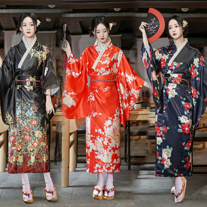 Women's Plus-Size Acetate Kimono Style Sleepwear Robe