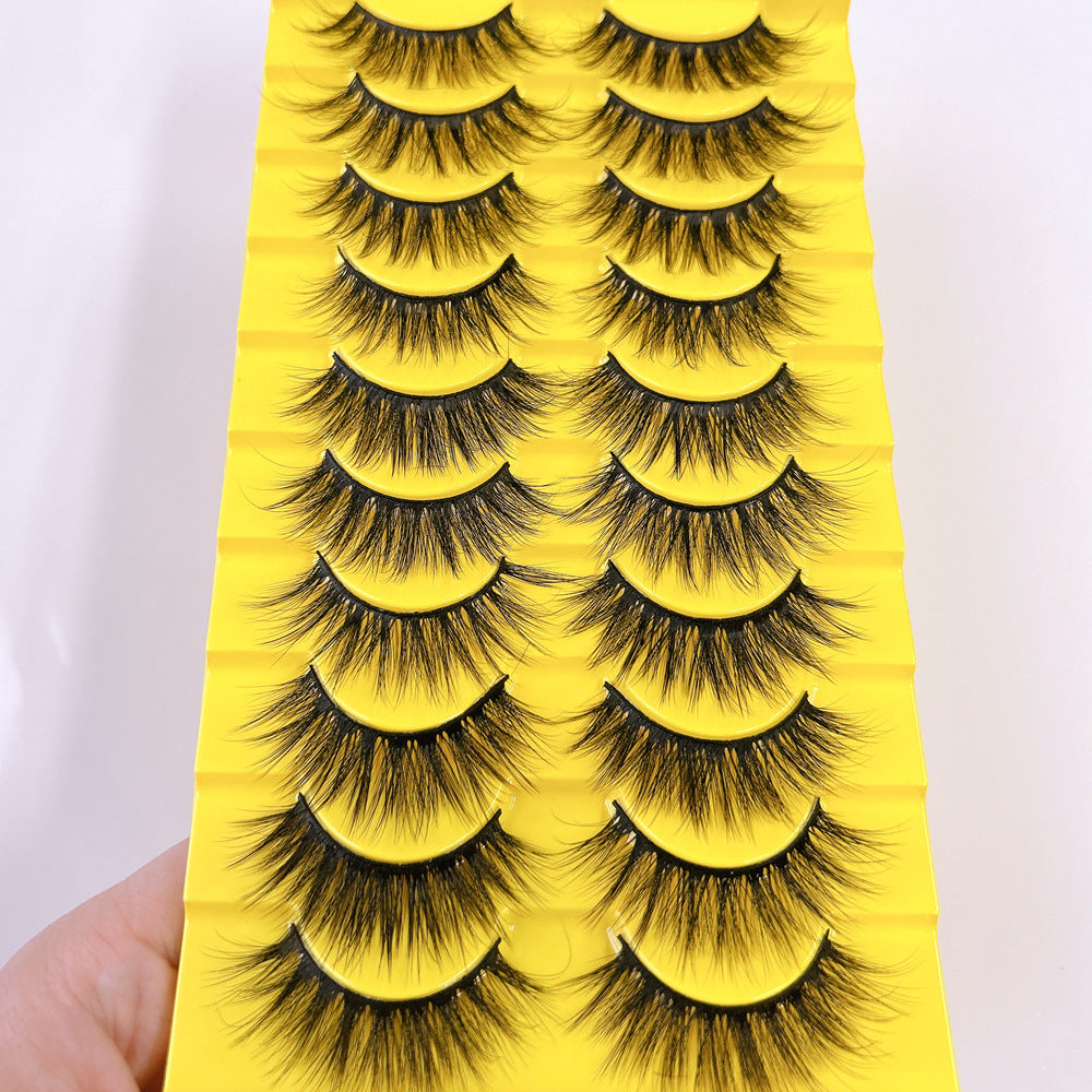 Cat Eye False Eyelashes 10 Pairs Natural Thick Strip Lashes