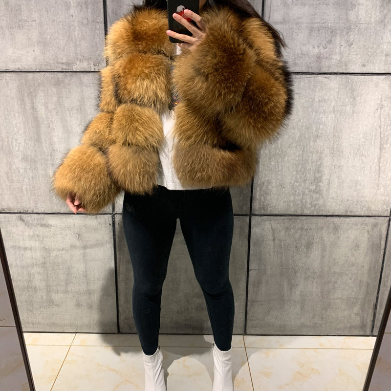 Women's Imitation Raccoon Fur Coat