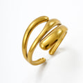 Adjustable Geometric Line Ring Stainless Steel Jewelry