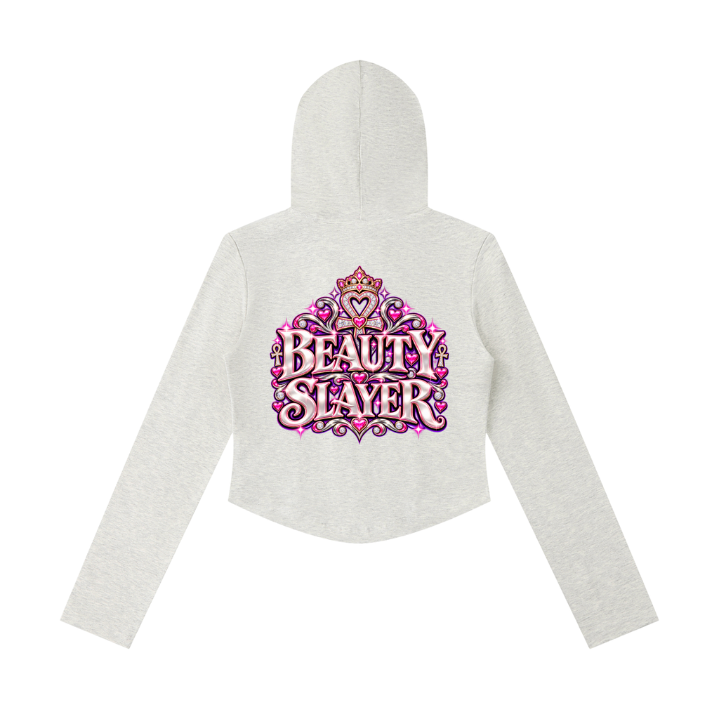 Women's Slim Cropped Full Zip Hoodie
