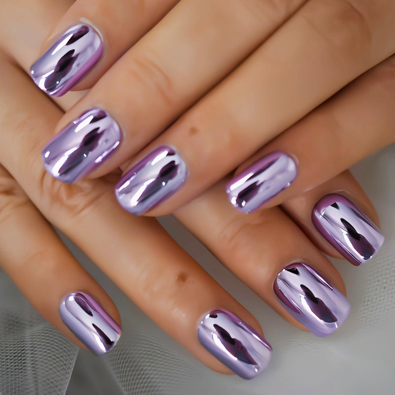 Fashionable French Electroplated Fake Nails