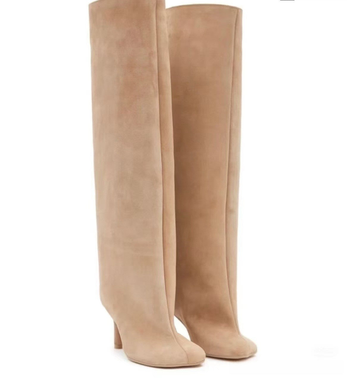 Womens Suede High Heel Cowboy Boots