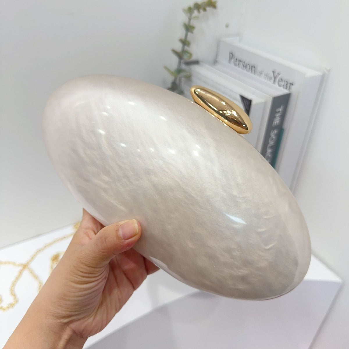 Shell Shaped Acrylic Evening Clutch Bag