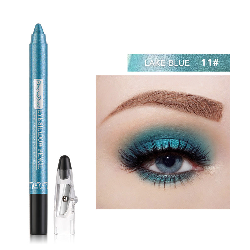 Pearlescent Creamy Eyeshadow Pencil with Built-in Sharpener Long-lasting Shimmer Eye Makeup