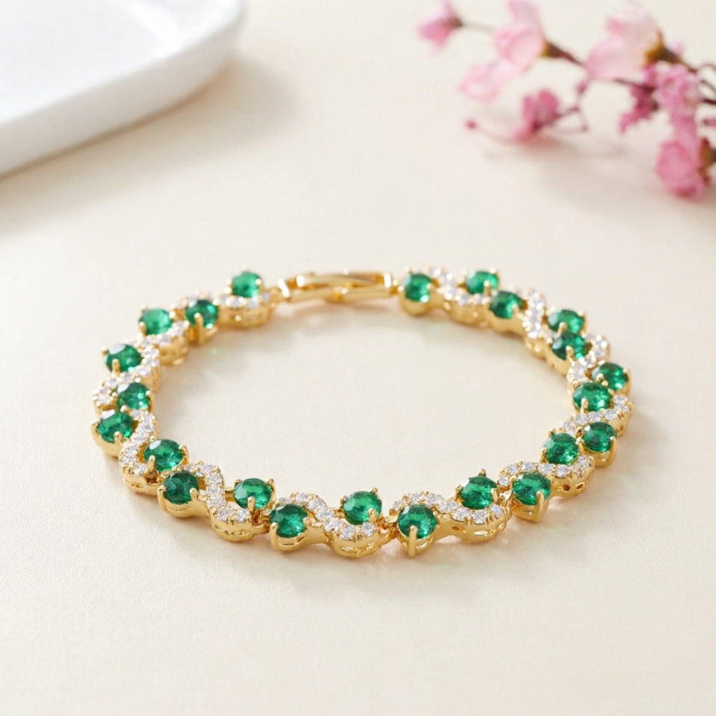 Geometric Gemstone Crystal Bracelet Women's Fashion Jewelry