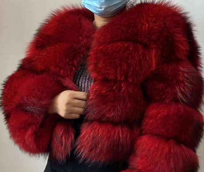 Women's Imitation Raccoon Fur Coat
