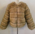 Faux fox fur coat - short style, women's long-sleeved winter jacket