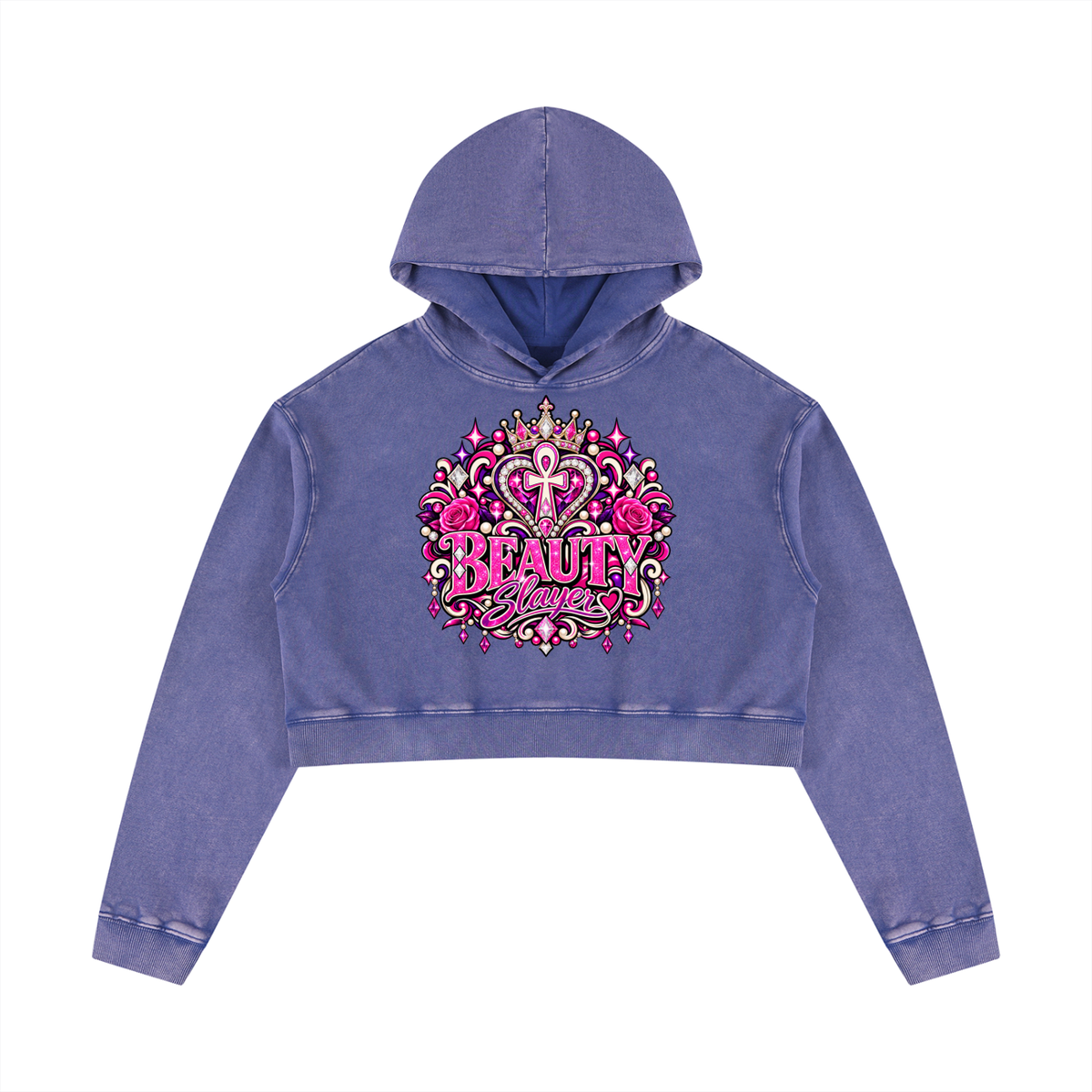 Women’s Mineral Washed Crop Hoodie