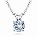 Sparkling Moissanite Pendant Necklace for Women Inlaid Single Diamond Compact Chain Silver Jewelry