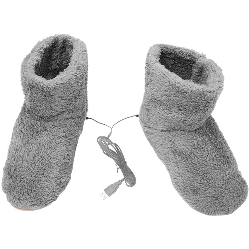 USB Heated Plush Winter Boots