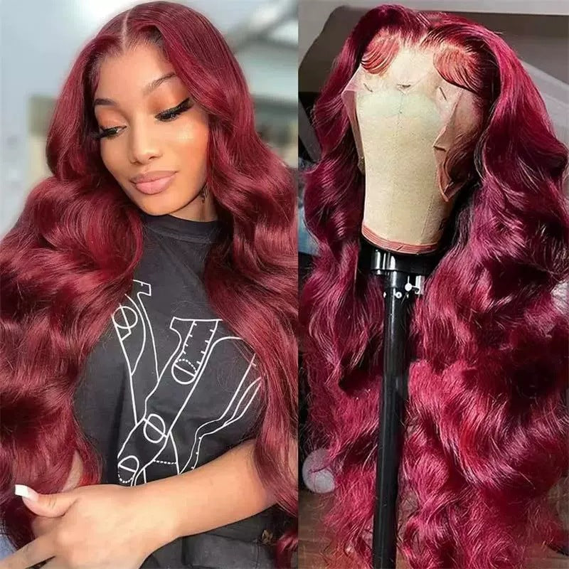 Blonde lady's parting wig