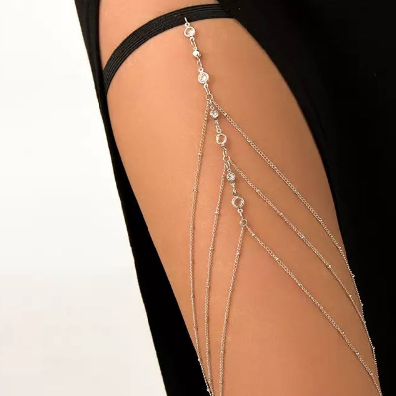 Women's Zircon Beaded Leg Chain Body Jewelry
