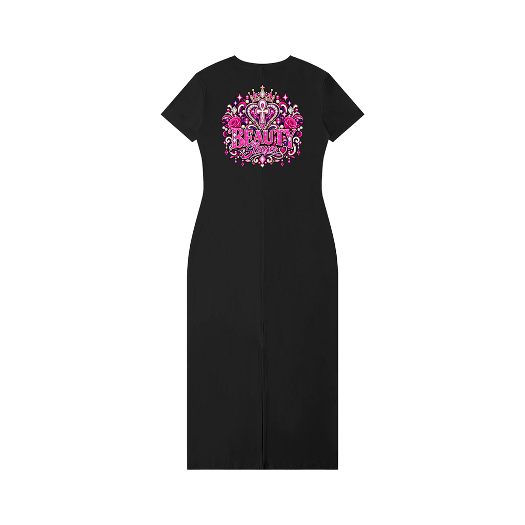 Beauty slayer Women's V-Neck Short Sleeve Maxi Dress