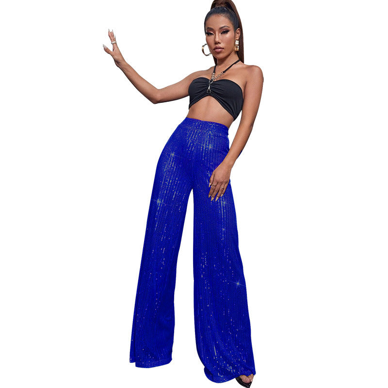 Sequin wide-leg pants