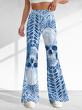 Lady's retro leopard print wide-leg pants