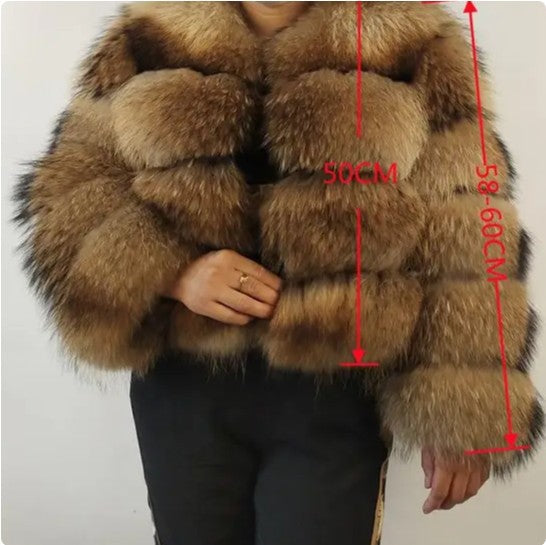 Women's Imitation Raccoon Fur Coat