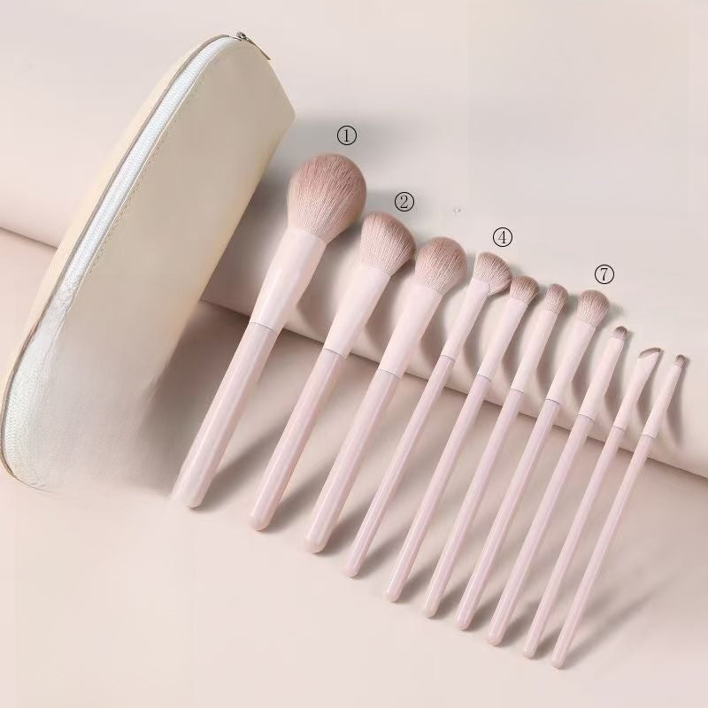 13-Piece Portable Makeup Brush Set Soft Artificial Fiber Bristles with Bag for Eyeshadow Blush Foundation
