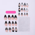 Almond-Shaped Press-On Nails with Heart Beads