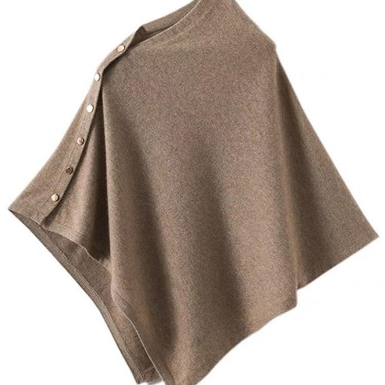 Women's Solid Color Soft Knitted Shawl Cape Scarf
