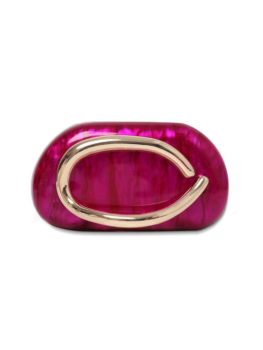 Women's Acrylic Oval Evening Bag with Chain Strap