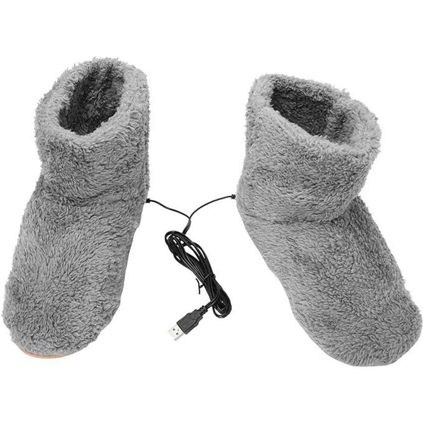 USB Heated Plush Winter Boots