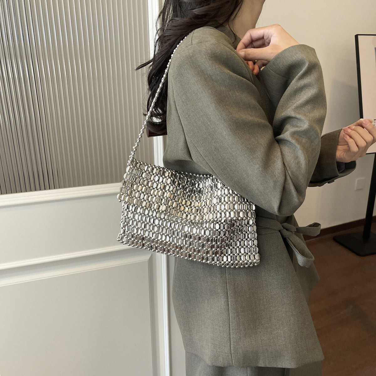 Vintage Beaded Flip Phone bag