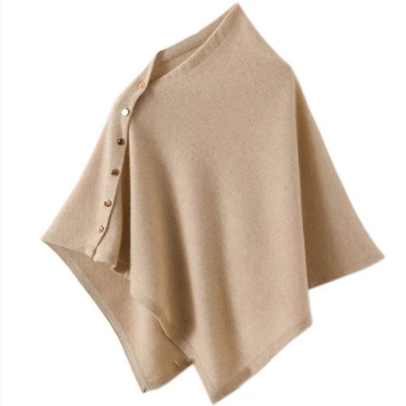 Women's Solid Color Soft Knitted Shawl Cape Scarf