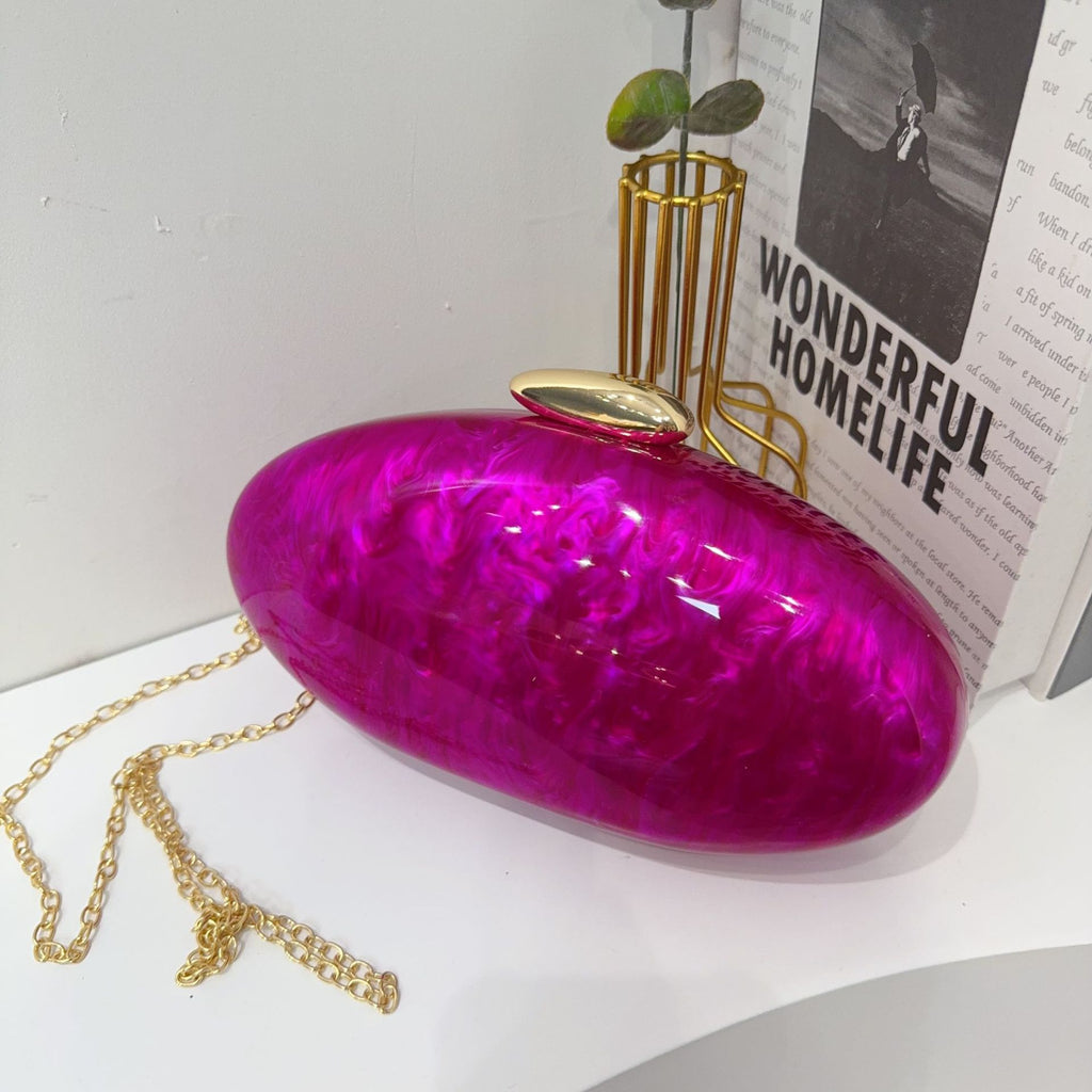 Shell Shaped Acrylic Evening Clutch Bag
