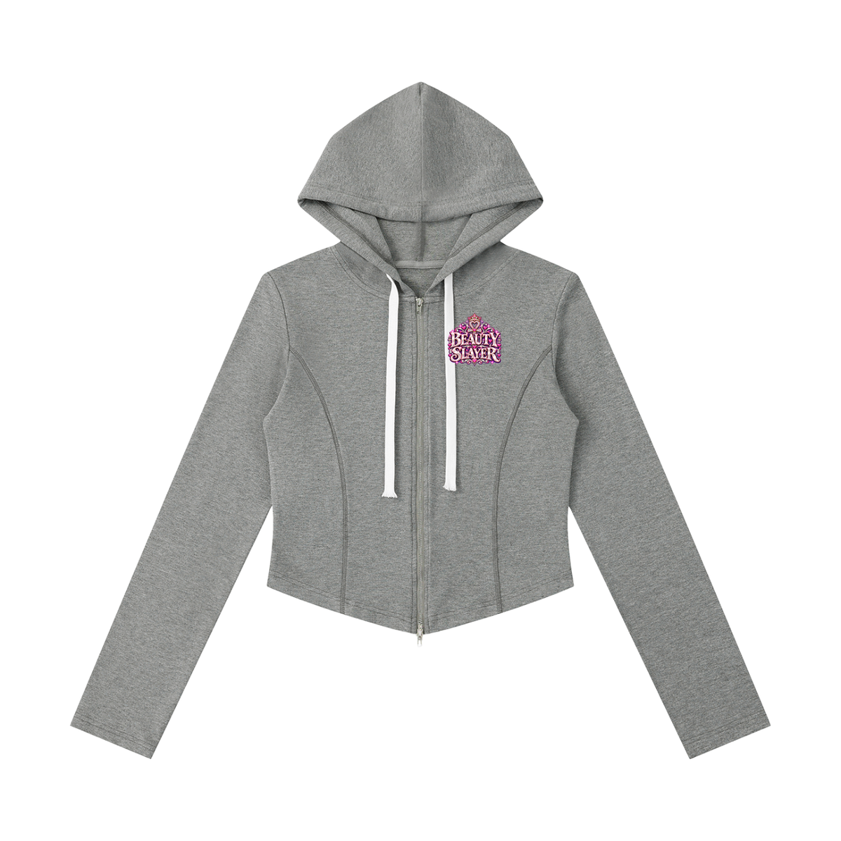 Women's Slim Cropped Full Zip Hoodie