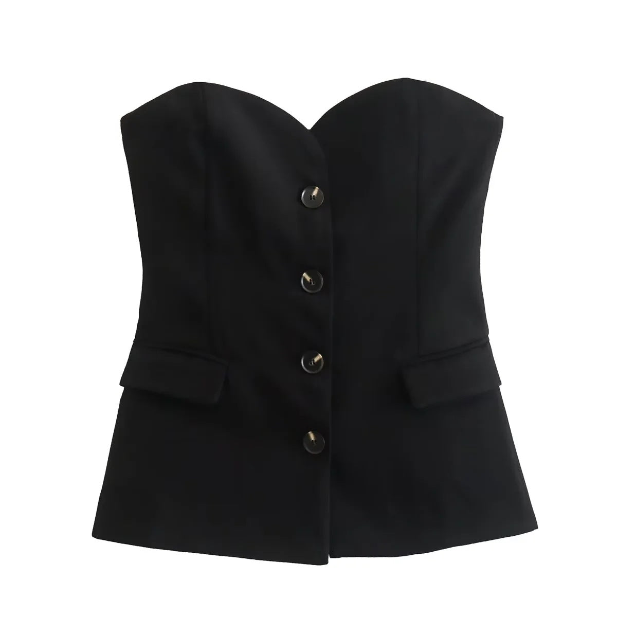 Flip-Trimmed Underwear Vest  Trouser Leg Straight Pants