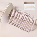 13-Piece Portable Makeup Brush Set Soft Artificial Fiber Bristles with Bag for Eyeshadow Blush Foundation